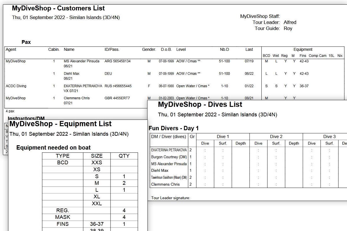 Documents for liveaboards